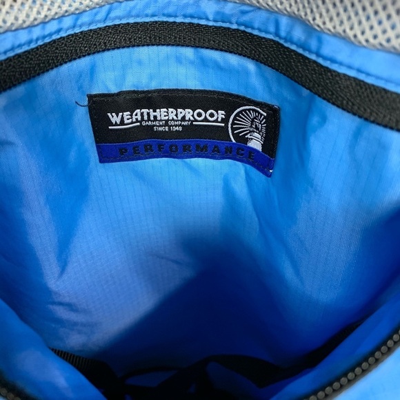 Weatherproof Blue Zipper Front Packable Rain Jacket - Picture 6 of 8